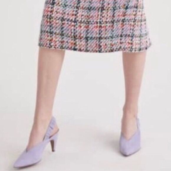 Lewit Marta Suede Slingback Pointy Toe Pumps Lavender 40 - Picture 1 of 9